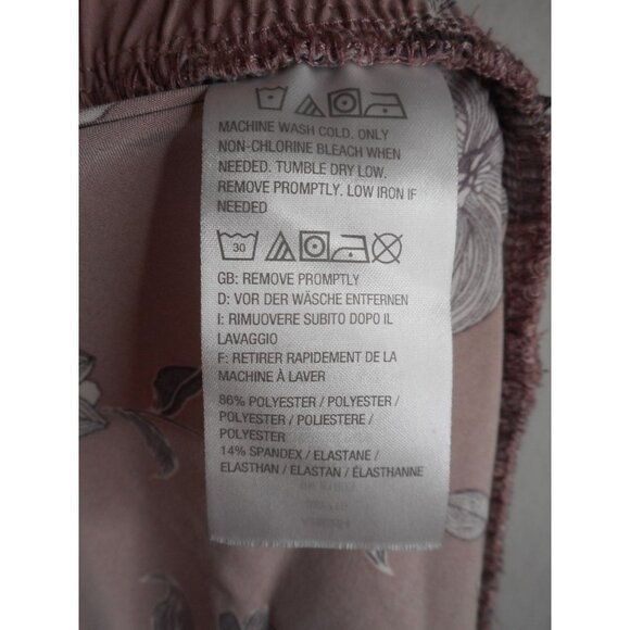 QVC LOGO Lori Goldstein Wide leg Capri Pants Sz 20W floral Dusty mauve - Picture 8 of 8